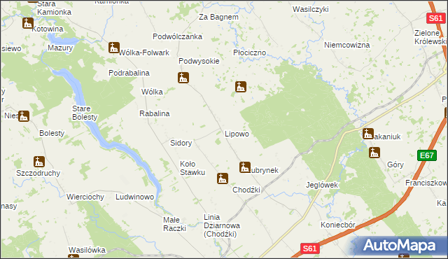 mapa Lipowo gmina Raczki, Lipowo gmina Raczki na mapie Targeo