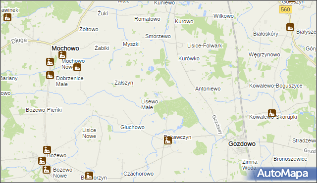 mapa Lisewo Duże, Lisewo Duże na mapie Targeo