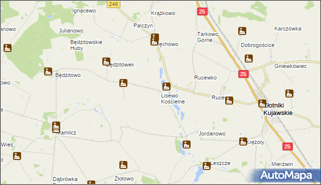 mapa Lisewo Kościelne, Lisewo Kościelne na mapie Targeo