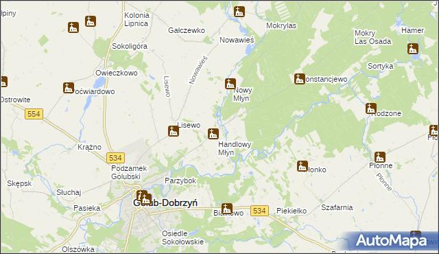 mapa Lisewo-Młyn, Lisewo-Młyn na mapie Targeo
