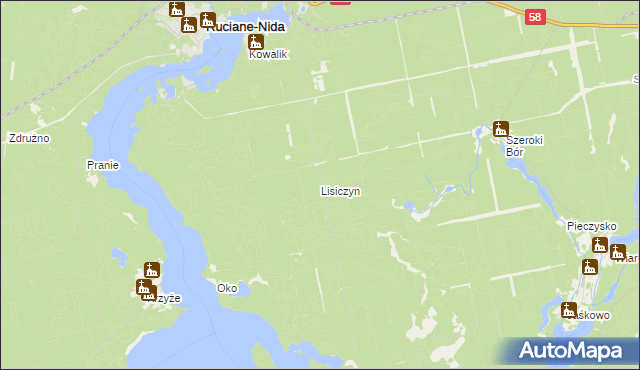 mapa Lisiczyn, Lisiczyn na mapie Targeo