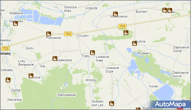 mapa Lisiewice Małe, Lisiewice Małe na mapie Targeo