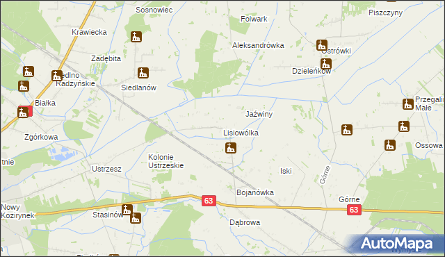 mapa Lisiowólka, Lisiowólka na mapie Targeo