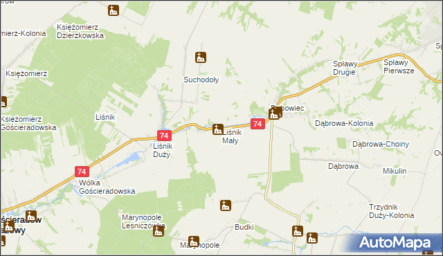 mapa Liśnik Mały, Liśnik Mały na mapie Targeo