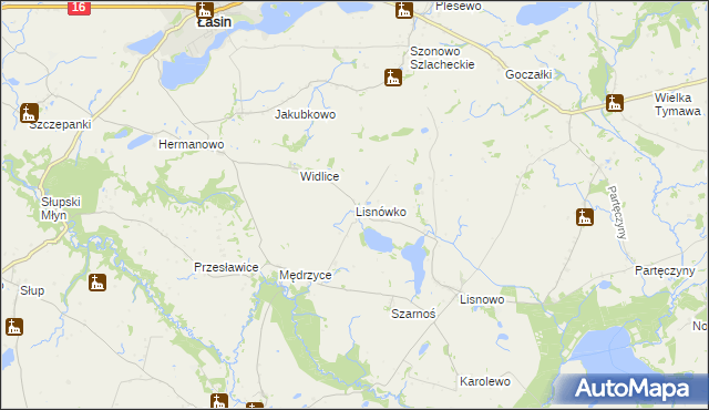 mapa Lisnówko, Lisnówko na mapie Targeo