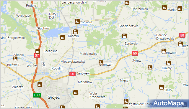 mapa Lisówek gmina Grójec, Lisówek gmina Grójec na mapie Targeo