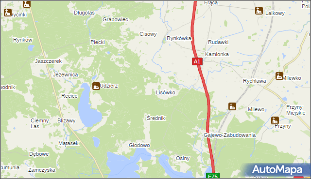 mapa Lisówko, Lisówko na mapie Targeo