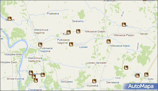 mapa Lisowo gmina Drohiczyn, Lisowo gmina Drohiczyn na mapie Targeo