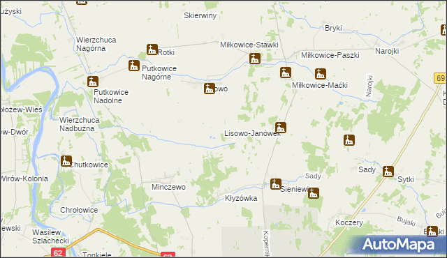 mapa Lisowo-Janówek, Lisowo-Janówek na mapie Targeo