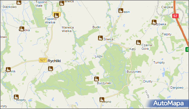 mapa Liszki gmina Rychliki, Liszki gmina Rychliki na mapie Targeo