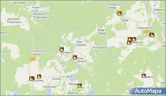 mapa Liszkowo gmina Polanów, Liszkowo gmina Polanów na mapie Targeo