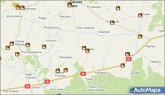 mapa Łobdowo, Łobdowo na mapie Targeo