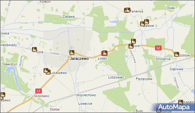 mapa Łobez gmina Jaraczewo, Łobez gmina Jaraczewo na mapie Targeo