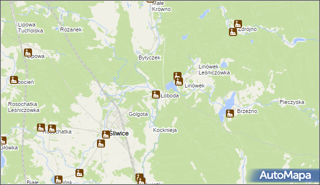 mapa Łoboda gmina Śliwice, Łoboda gmina Śliwice na mapie Targeo