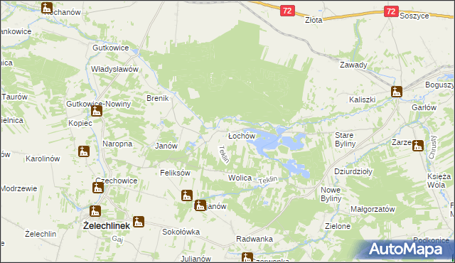 mapa Łochów gmina Żelechlinek, Łochów gmina Żelechlinek na mapie Targeo