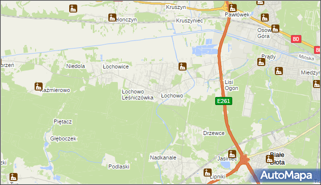 mapa Łochowo, Łochowo na mapie Targeo