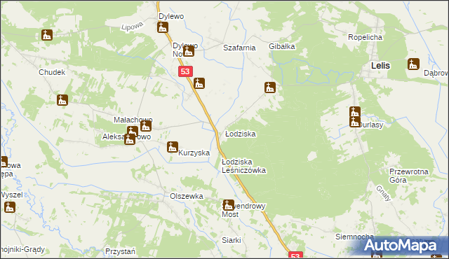 mapa Łodziska, Łodziska na mapie Targeo