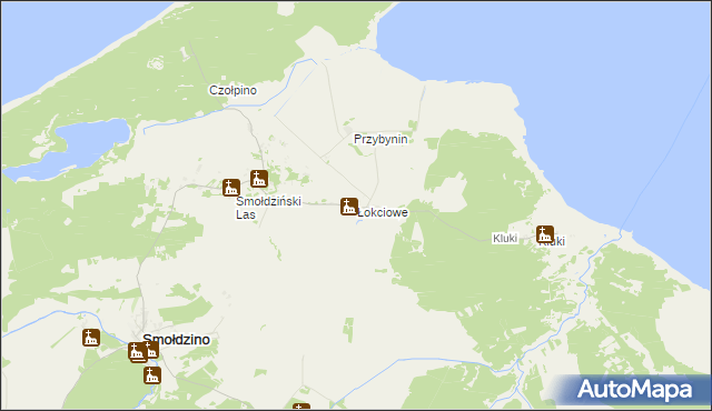 mapa Łokciowe, Łokciowe na mapie Targeo