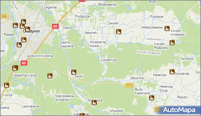 mapa Łokietnica, Łokietnica na mapie Targeo
