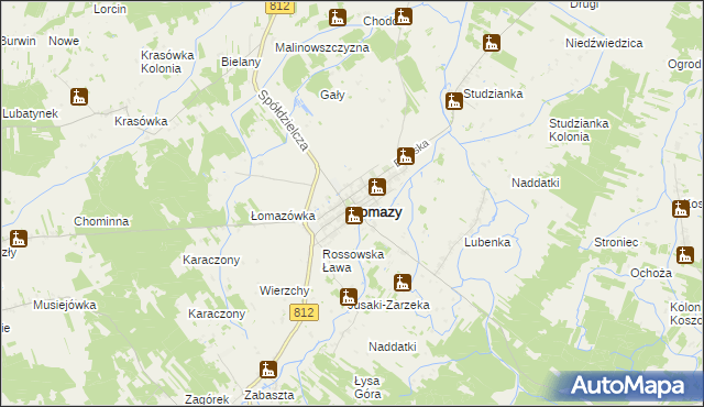 mapa Łomazy, Łomazy na mapie Targeo