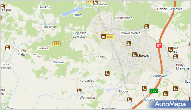 mapa Łomia, Łomia na mapie Targeo