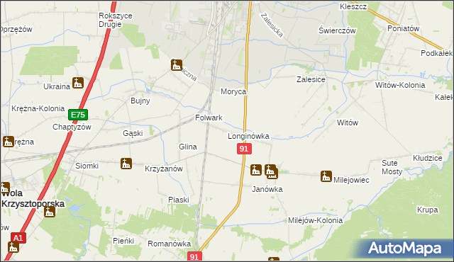 mapa Longinówka, Longinówka na mapie Targeo