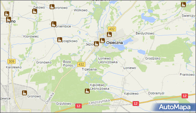 mapa Łoniewo Leśniczówka, Łoniewo Leśniczówka na mapie Targeo