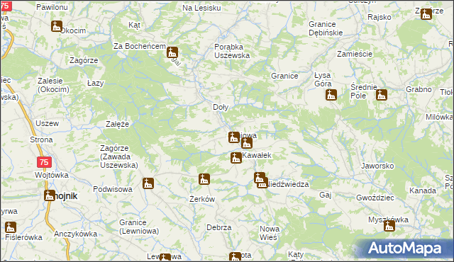 mapa Łoniowa, Łoniowa na mapie Targeo