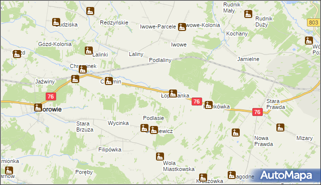 mapa Łopacianka, Łopacianka na mapie Targeo