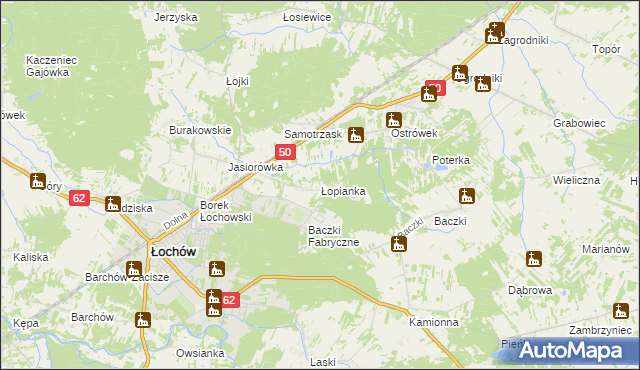 mapa Łopianka, Łopianka na mapie Targeo
