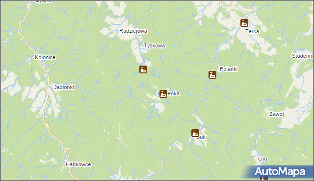 mapa Łopienka, Łopienka na mapie Targeo