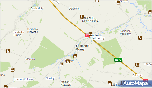 mapa Łopiennik Górny, Łopiennik Górny na mapie Targeo