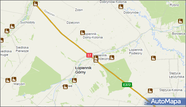 mapa Łopiennik Nadrzeczny, Łopiennik Nadrzeczny na mapie Targeo