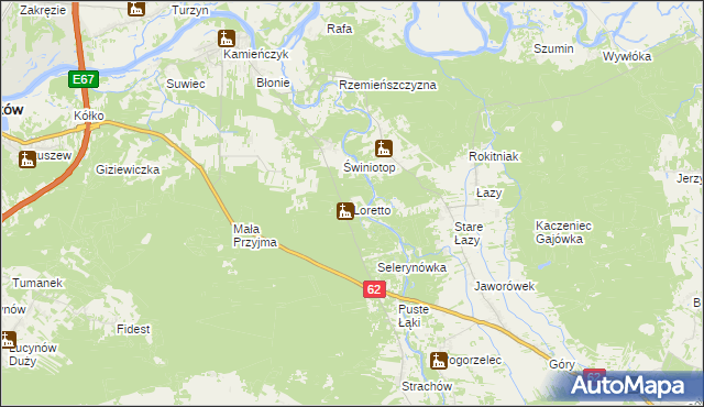 mapa Loretto, Loretto na mapie Targeo