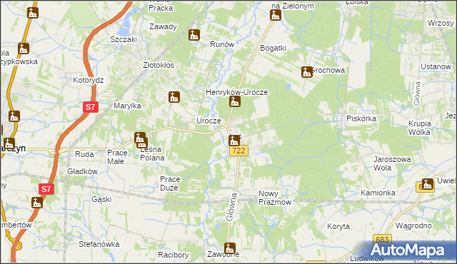 mapa Łoś, Łoś na mapie Targeo