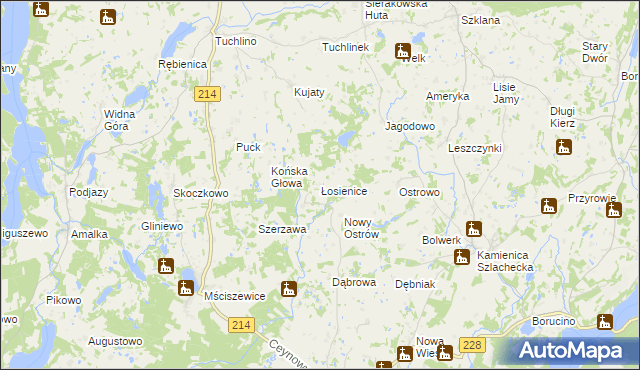 mapa Łosienice, Łosienice na mapie Targeo