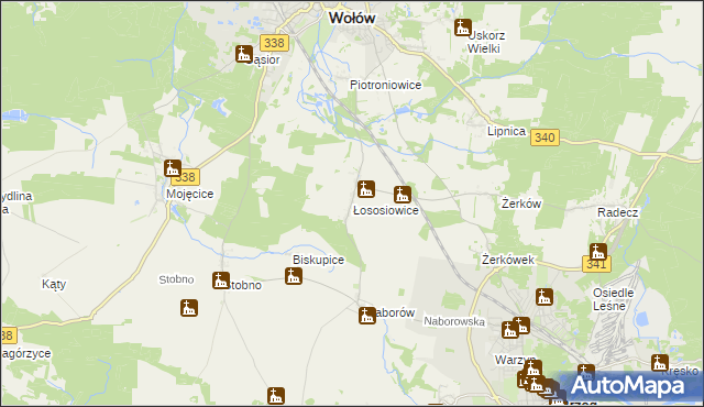 mapa Łososiowice, Łososiowice na mapie Targeo