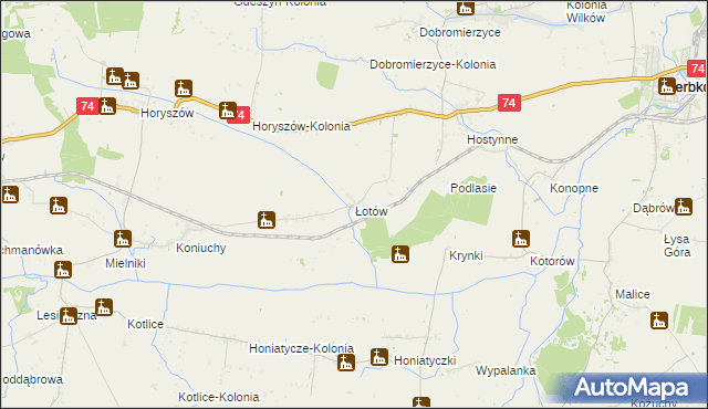 mapa Łotów, Łotów na mapie Targeo