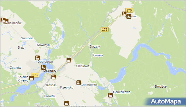 mapa Łowno, Łowno na mapie Targeo