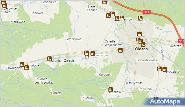 mapa Łowoszów, Łowoszów na mapie Targeo