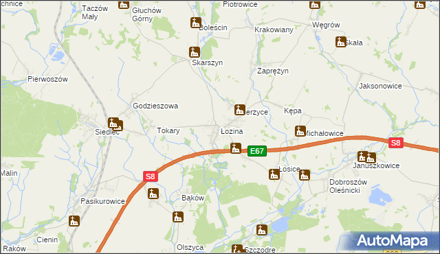 mapa Łozina, Łozina na mapie Targeo