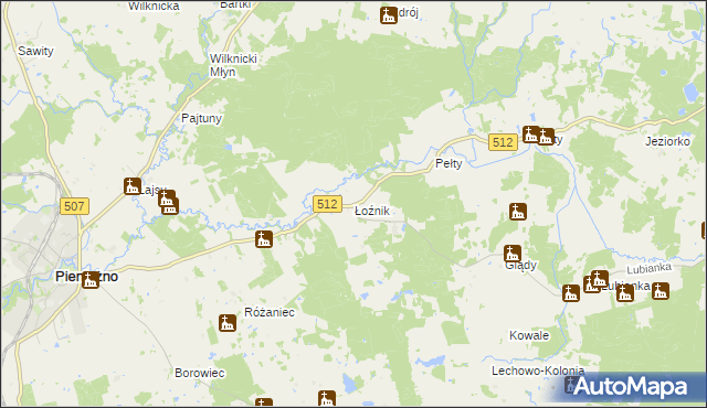 mapa Łoźnik, Łoźnik na mapie Targeo
