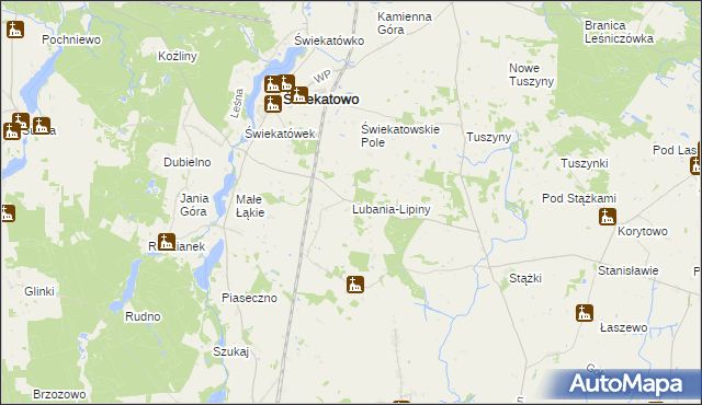 mapa Lubania-Lipiny, Lubania-Lipiny na mapie Targeo