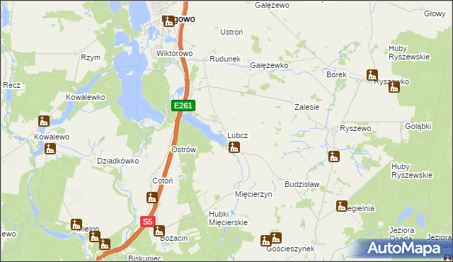 mapa Lubcz gmina Rogowo, Lubcz gmina Rogowo na mapie Targeo