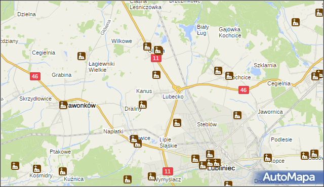 mapa Lubecko, Lubecko na mapie Targeo