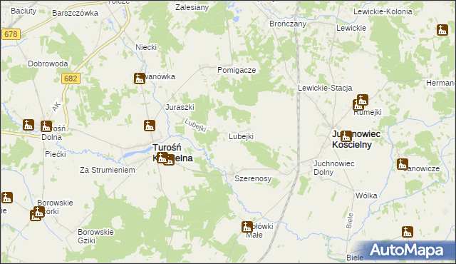 mapa Lubejki, Lubejki na mapie Targeo