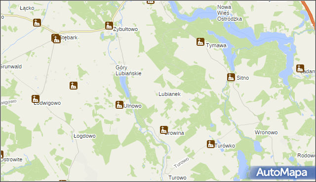 mapa Lubianek, Lubianek na mapie Targeo