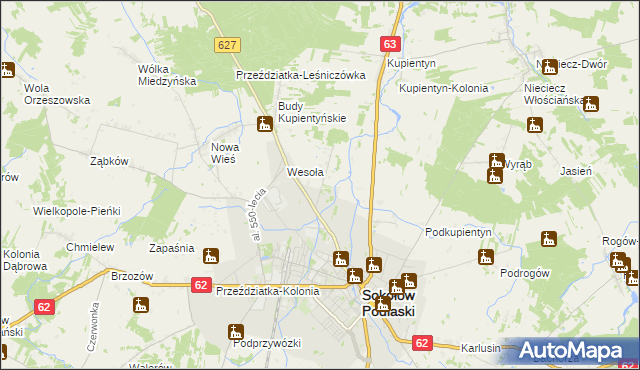 mapa Łubianki, Łubianki na mapie Targeo