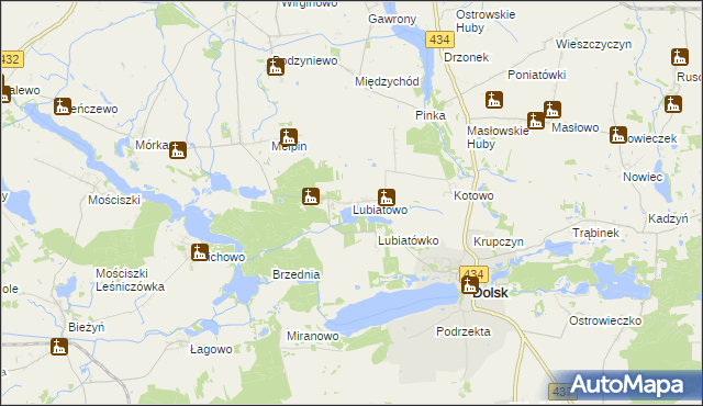 mapa Lubiatowo gmina Dolsk, Lubiatowo gmina Dolsk na mapie Targeo