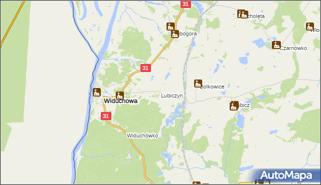 mapa Lubiczyn gmina Widuchowa, Lubiczyn gmina Widuchowa na mapie Targeo